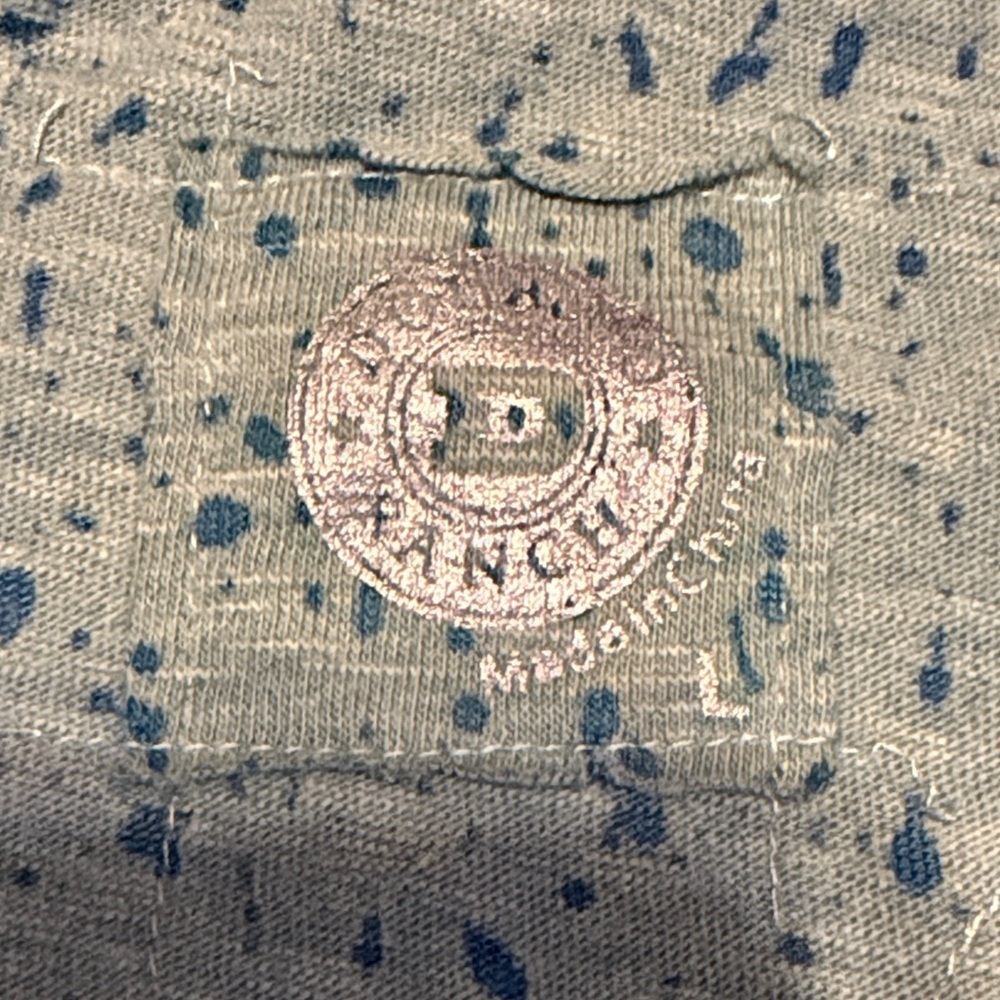 Double D Ranch women’s large shirt long sleeve Teal blue ombre cross embellish - Picture 7 of 11
